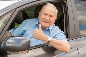 Old guy in car